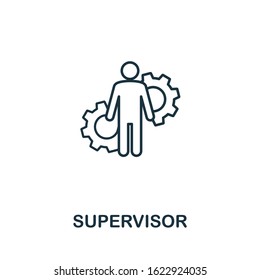 Supervisor Line Icon. Thin Style Element From Business Administration Collection. Simple Supervisor Icon For Web Design, Apps And Software.