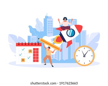 Supervisor management inspection concept. Vector flat graphic design illustration