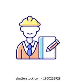 Supervisor RGB color icon. Responsibility for employees productivity and actions. Providing guidance and support. Overseeing and directing project. Manager-like role. Isolated vector illustration