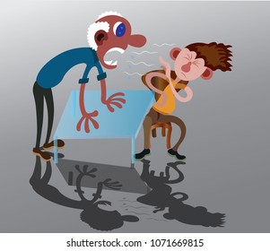A supervisor yelling at a junior employee