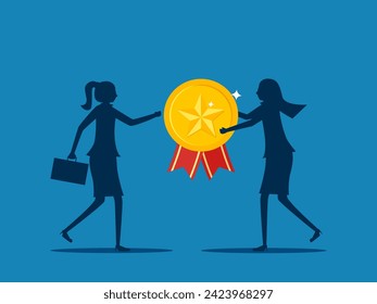 Supervisors award gold star badges to the best employees 