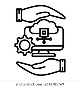 Supervisory Control Line Icon Vector Illustration