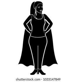 Superwoman Cartoon Character Silhouette