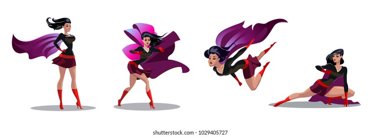 Superwoman Character Superhero Woman Super Heroine Image Vectorielle De Stock Libre De Droits