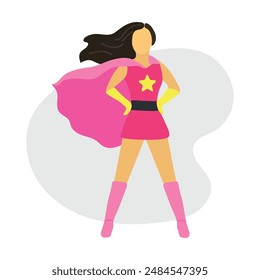 Superwoman Concept Icon Clipart Avatar Logtotype Isolierte Vektorillustration