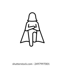 Superwoman-Symbol im dünnen Linienstil Vektorgrafik-Design 