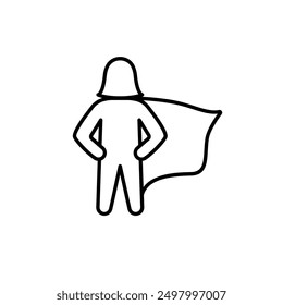 Superwoman-Symbol im dünnen Linienstil Vektorgrafik-Design 