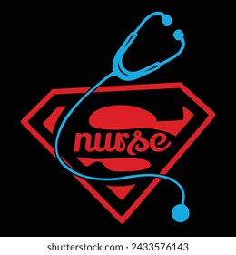Superwoman Nurse Typography T-shirt Design Vector
