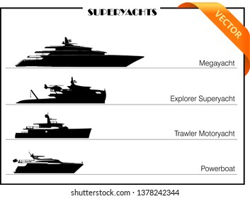 Superyacht - Icon,Vector,PNG / Yacht Illustration - Vector