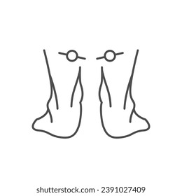 Supinated foot line outline icon