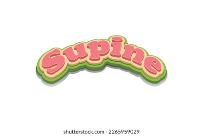 Supine 3d style editable text effect use for logo and business brand