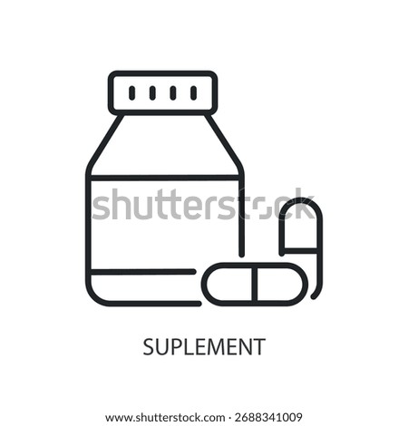 Suplement thin line vector icons.