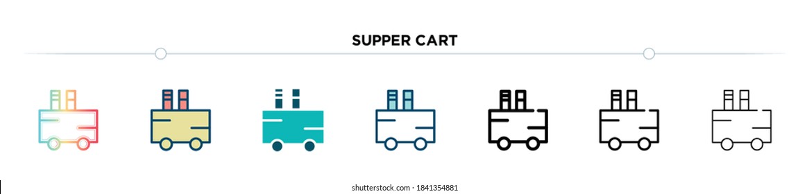 supper cart icon designed in gradient, filled, two color, thin line and outline style. vector illustration of supper cart vector icons. can be used for mobile, ui, web
