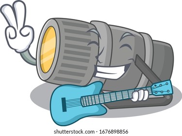 Supper cool underwater flashlight cartoon playing a guitar