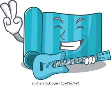 Supper cool yoga mattress Scroll cartoon performance with guitar