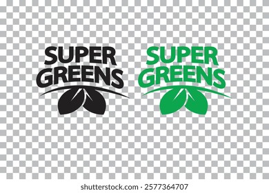 supper greens Icons and Symbols isolated on transparent background