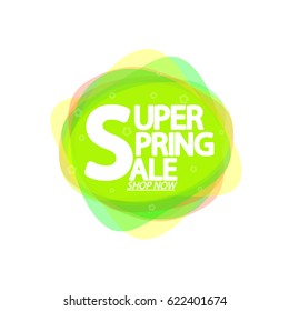 Supper Spring Sale, speech bubble banner, app icon design template, vector illustration