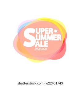 Supper Summer Sale, speech bubble banner design template, app icon, vector illustration
