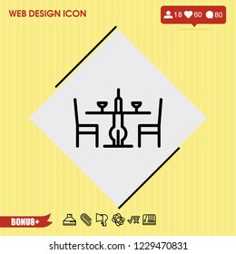 Supper table icon vector