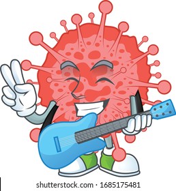 Suplir el talentoso diseño de caricaturas del coronavirus con una guitarra