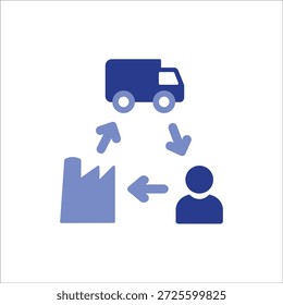 Supplay Iconos de cadena. Ilustración vectorial de color simple