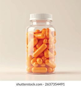 supplement bottle mockup with capsules in it with white label, 3d product mockups,protein jar,medicine bottle with pills,omega 3 capsules,realistic mockups,photography,transparent supplement bottle