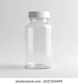 supplement bottle mockup with capsules in it with white label, 3d product mockups,protein jar,medicine bottle with pills,omega 3 capsules,realistic mockups,photography,transparent supplement bottle