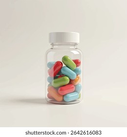 supplement bottle mockup with capsules in it with white label, 3d product mockups,protein jar,medicine bottle with pills,omega 3 capsules,realistic mockups,photography,transparent supplement bottle