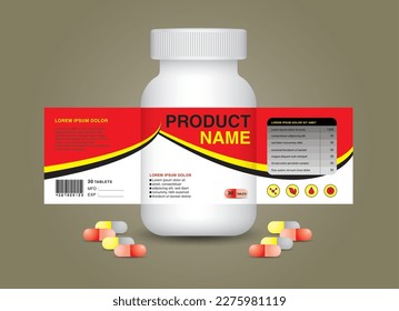 Flasche, Kosmetikverpackung ergänzen. Produktdesign. Beauty-Etikett, 3D-Flaschenvektor, 3D-Plastikverpackung, weißer medizinischer Behälter. Gesundheitsflasche, realistischer Muster. 