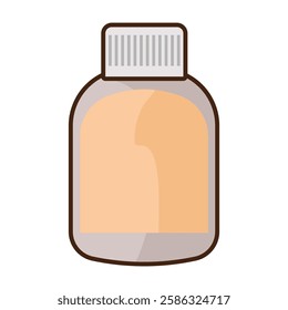 Supplement bottle vector image, medicine bottle flat design illustration, isolated on white background