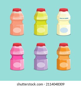 Supplement drink bottle collection set illustration vector