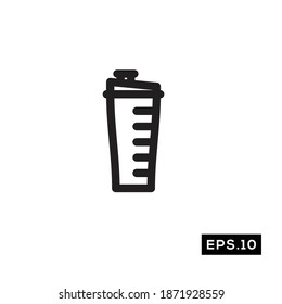 Supplement Drink Line Bottle Icon. Drink Bottle Sign Logo Vector