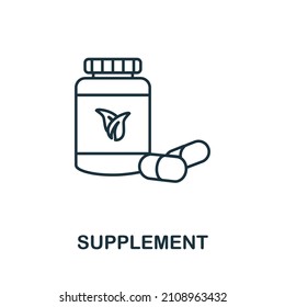 Supplement icon. Line element from gym collection. Linear Supplement icon sign for web design, infographics and more.