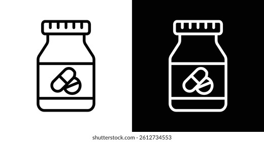 Supplement icon set. Black illustration isolated for graphic and web design