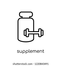 Supplement icon. Trendy modern flat linear vector Supplement icon on white background from thin line Gym and fitness collection, editable outline stroke vector illustration