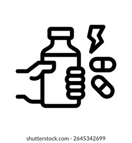 Línea de suplemento Icono Ilustración Vector Gráfico. Gráfico simple del Vector de la ilustración del elemento, conveniente para el App, los Sitios web, y las presentaciones aisladas en el fondo blanco