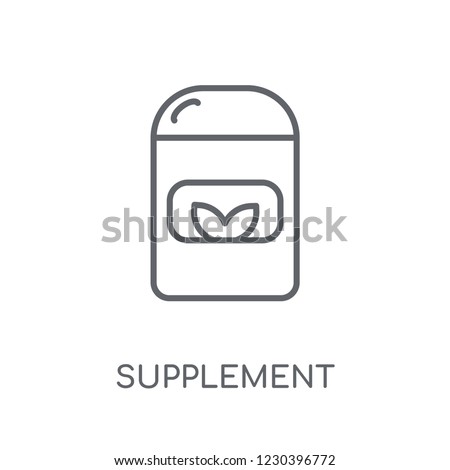 Supplement linear icon. Modern outline Supplement logo concept on white background from Gym and Fitness collection. Suitable for use on web apps, mobile apps and print media.