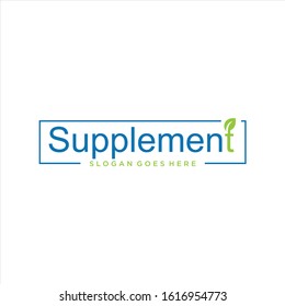 Supplement logo . Leaf nature logo Design Vector Stock . Eco, organic, natural logo design