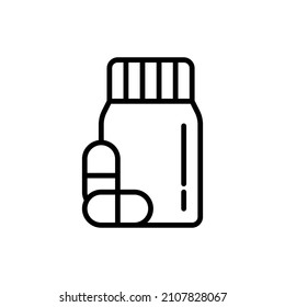 Supplement for pets thin line icon. Veterinary clinic. Modern vector illustration of medical drugs.
