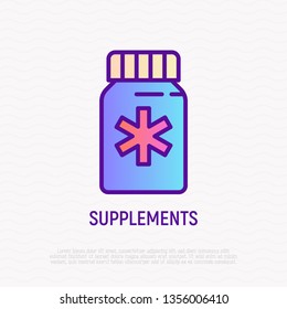 Supplement thin line icon. Modern vector illustration of medical drugs.