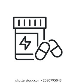 Supplement thin line icons. Perfect pixel on transparent background