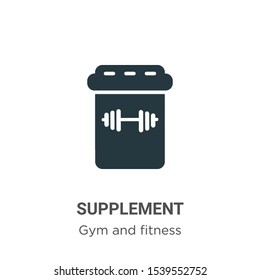 Supplement vector icon on white background. Flat vector supplement icon symbol sign from modern gym and fitness collection for mobile concept and web apps design.
