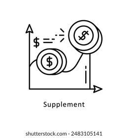 Supplement vector  outline icon style illustration. Symbol on White background EPS 10 File