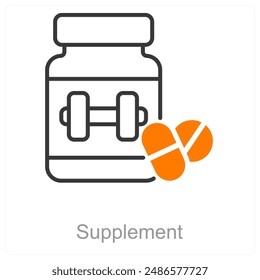 Supplement and vitamin icon concept
