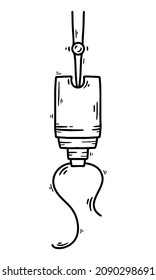 Supplemental nursing system SNS or lactation aid vector sketch doodle icon. A device with a tube for a baby and a mother during breastfeeding