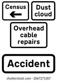 Supplementary Plate, Incident Management, See Description Below, Road Signs In The United Kingdom