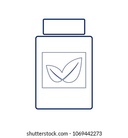 Supplements container sign. Vector. Flat style black icon on white.