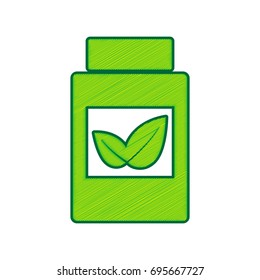 Supplements container sign. Vector. Lemon scribble icon on white background. Isolated