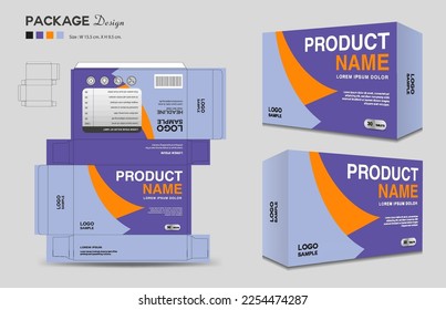 Complementos y diseño de caja cosmética, plantilla de diseño de paquetes, contorno de caja, diseño de empaquetado, diseño de etiquetas, etiqueta sanitaria, embalaje, vector creativo de ideas, simulación realista