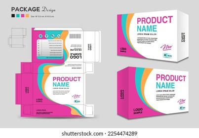 Supplements   Cosmetic box design  Package design template  box outline  Box Packaging design  Label design  healthcare label  packaging creative idea vector  realistic mock  up